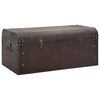 vidaXL Treasure Chest with Latches Dark Brown 90x50x39.5 cm Plywood