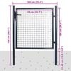vidaXL Mesh Garden Gate Galvanised Steel 100x100 cm Grey