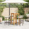 vidaXL 5 Piece Garden Bar Set Brown Solid Wood Acacia and Poly Rattan