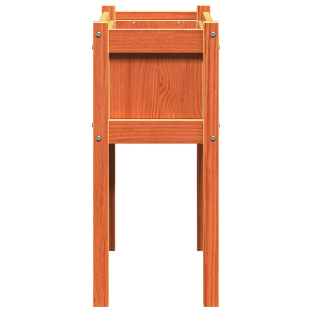 vidaXL Garden Planter with Legs Wax Brown 70x31x70 cm Solid Wood Pine