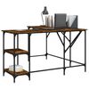 vidaXL Desk Smoked Oak 139x139x75 cm Engineered Wood