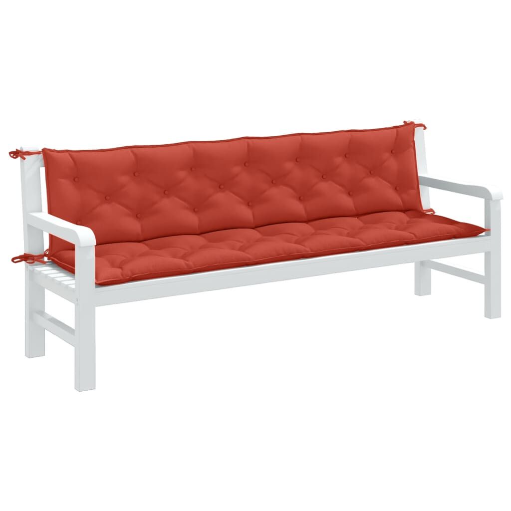 vidaXL Garden Bench Cushions 2 pcs Melange Red 200x50x7 cm Fabric