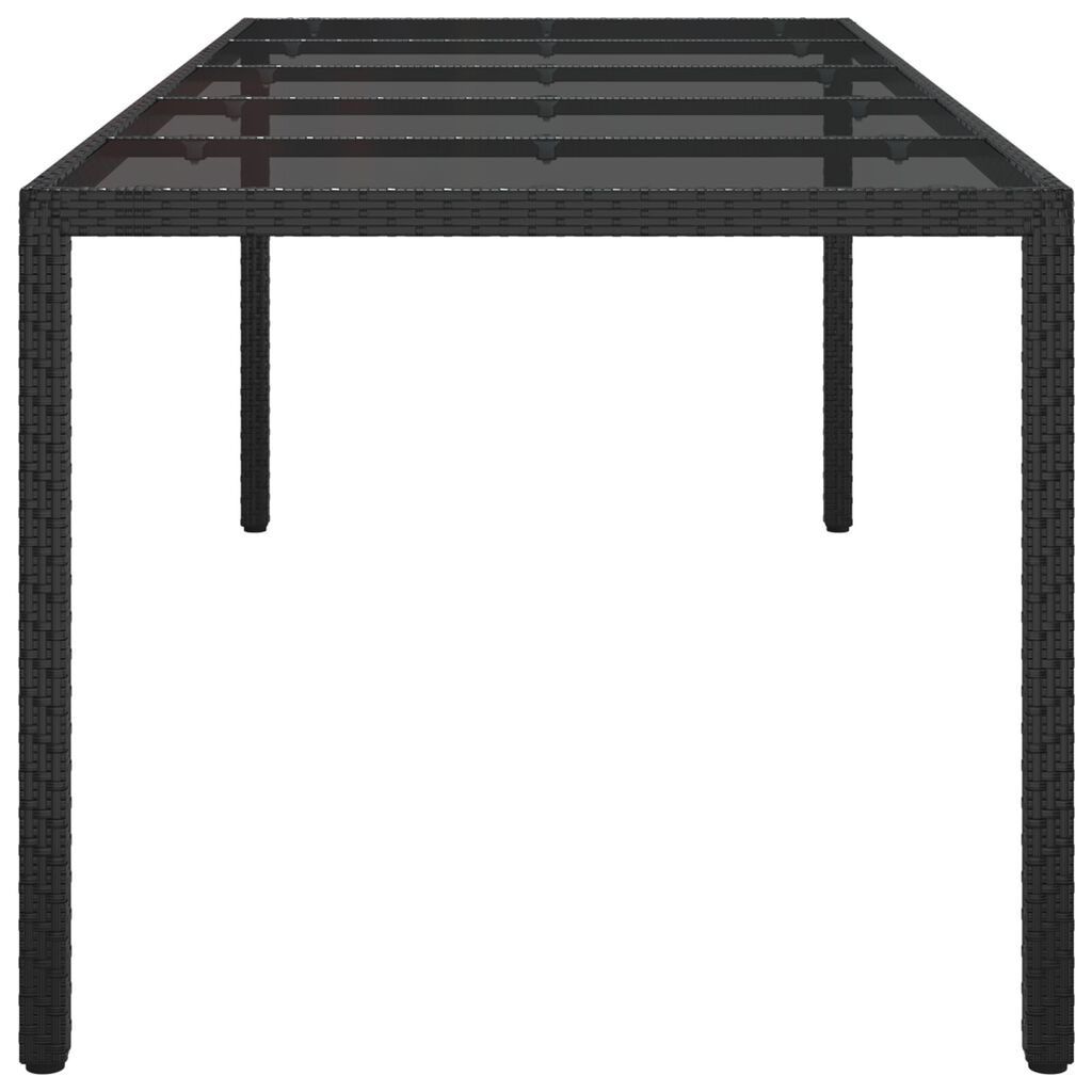vidaXL Garden Dining Table Black 250x100x75 cm Poly Rattan