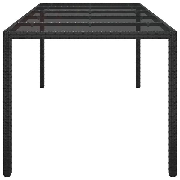 vidaXL Garden Dining Table Black 250x100x75 cm Poly Rattan