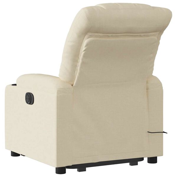 vidaXL Electric Stand up Massage Recliner Chair Cream Fabric