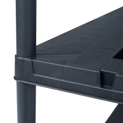 vidaXL Storage Shelf Racks 2 pcs Black 220 kg 90x40x138 cm Plastic