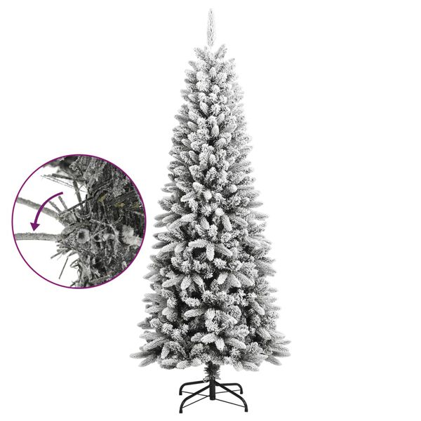 vidaXL Artificial Christmas Tree with Flocked Snow 180 cm PVC&PE