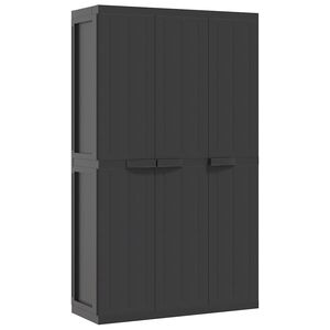 vidaXL Outdoor Storage Cabinet Black 97x37x165 cm PP
