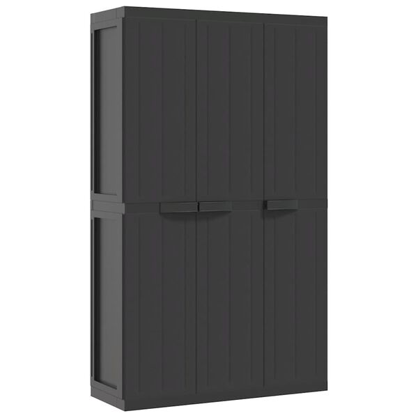 vidaXL Outdoor Storage Cabinet Black 97x37x165 cm PP