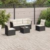 vidaXL 6 Piece Garden Sofa Set with Cushions Black Poly Rattan