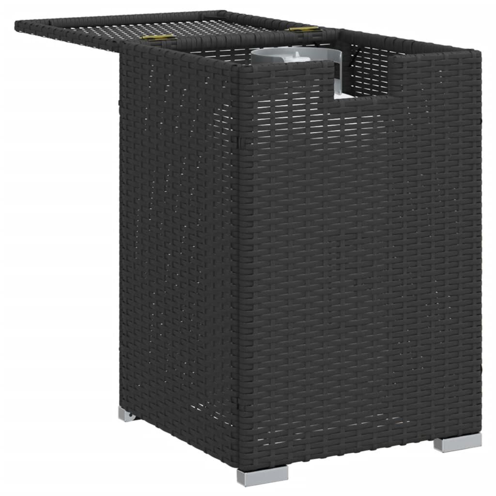 vidaXL Propane Tank Cover Table Black 40x40x60 cm Poly Rattan