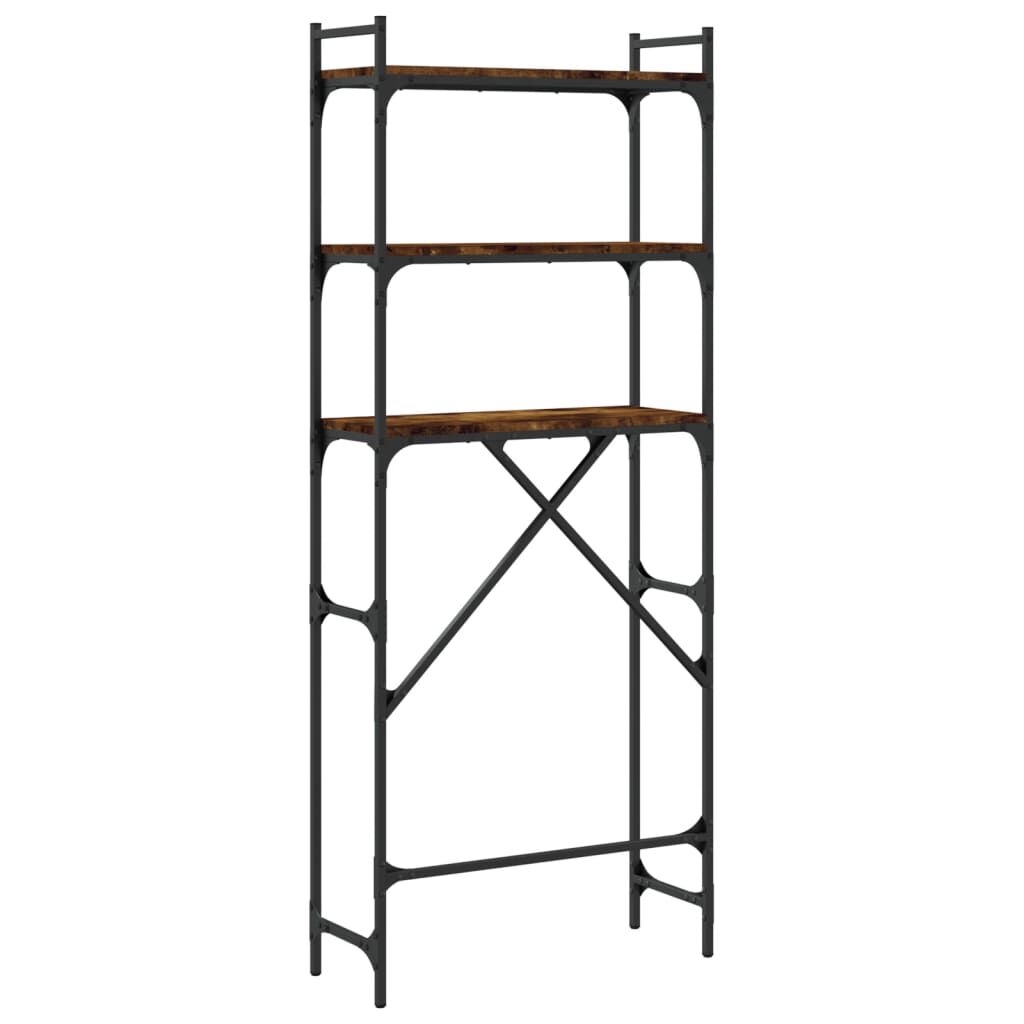 vidaXL Washing Machine Shelf Smoked Oak 67x25x163 cm Engineered Wood
