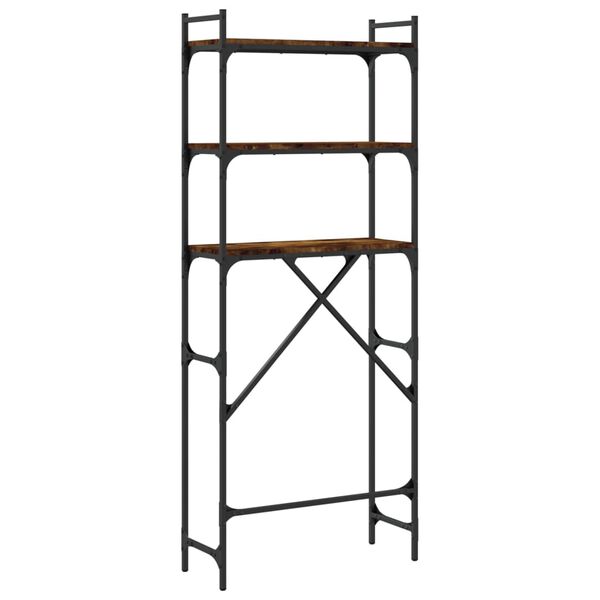 vidaXL Washing Machine Shelf Smoked Oak 67x25x163 cm Engineered Wood