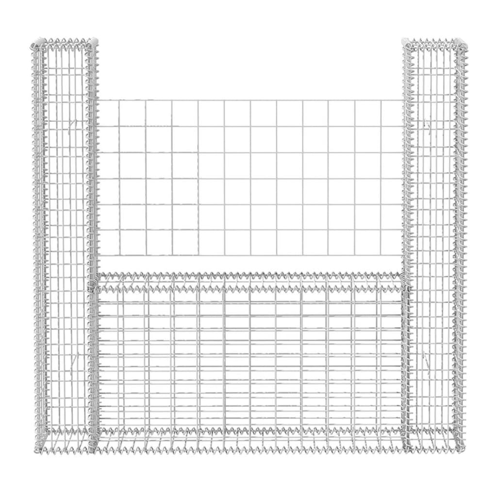 vidaXL Gabion Basket U-Shape Galvanised Steel 160x20x150 cm