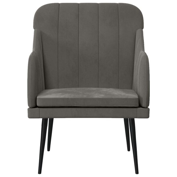 vidaXL Armchair Dark Grey 63x76x80 cm Velvet