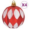 vidaXL 64 Piece Christmas Bauble Set Red and White