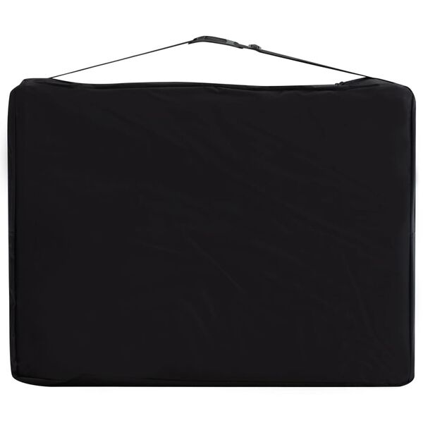 vidaXL 2-Zone Foldable Massage Table Aluminium Black and White