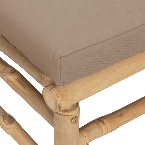 vidaXL 3 Piece Garden Lounge Set with Taupe Cushions Bamboo