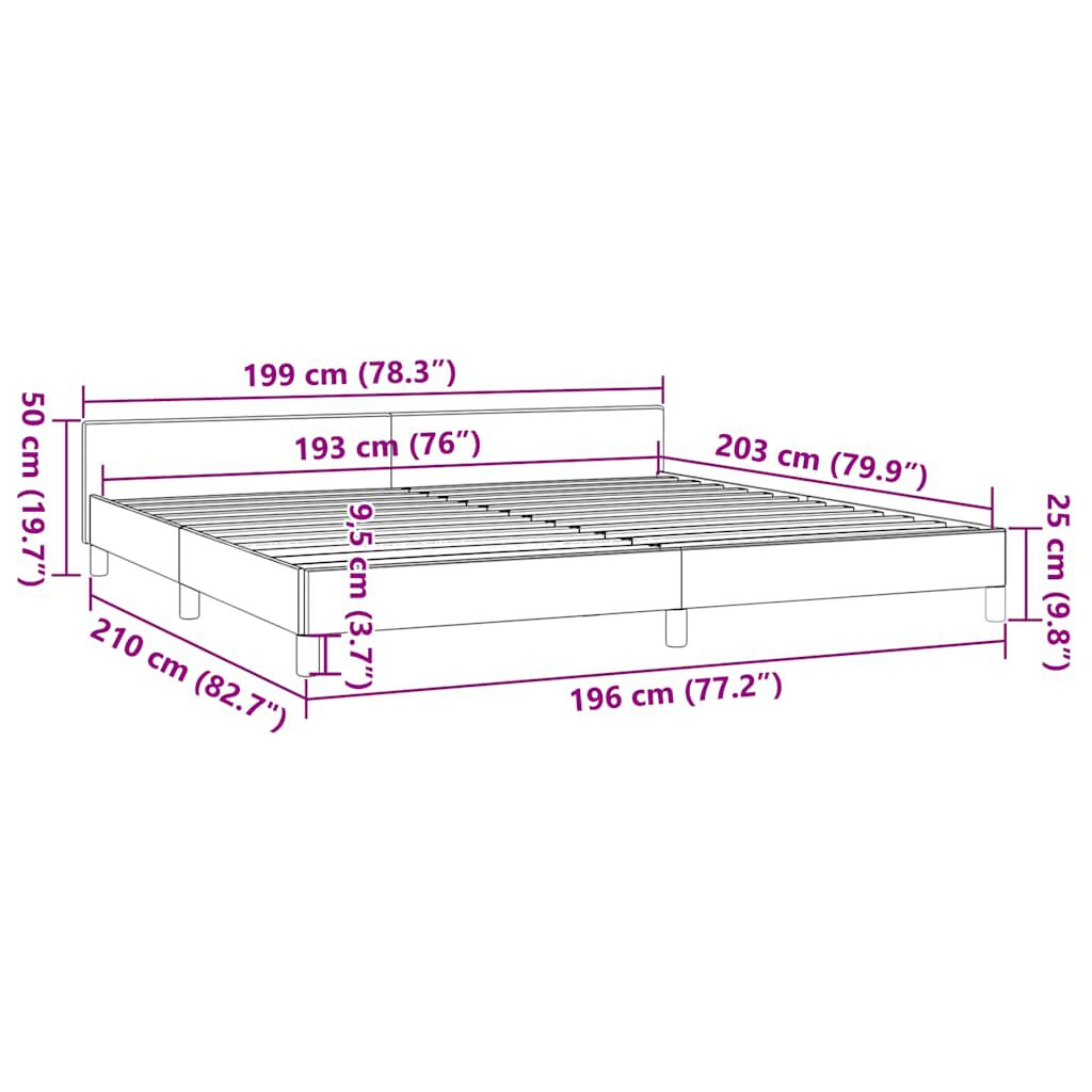 vidaXL Bed Frame without Mattress Black King Faux Leather