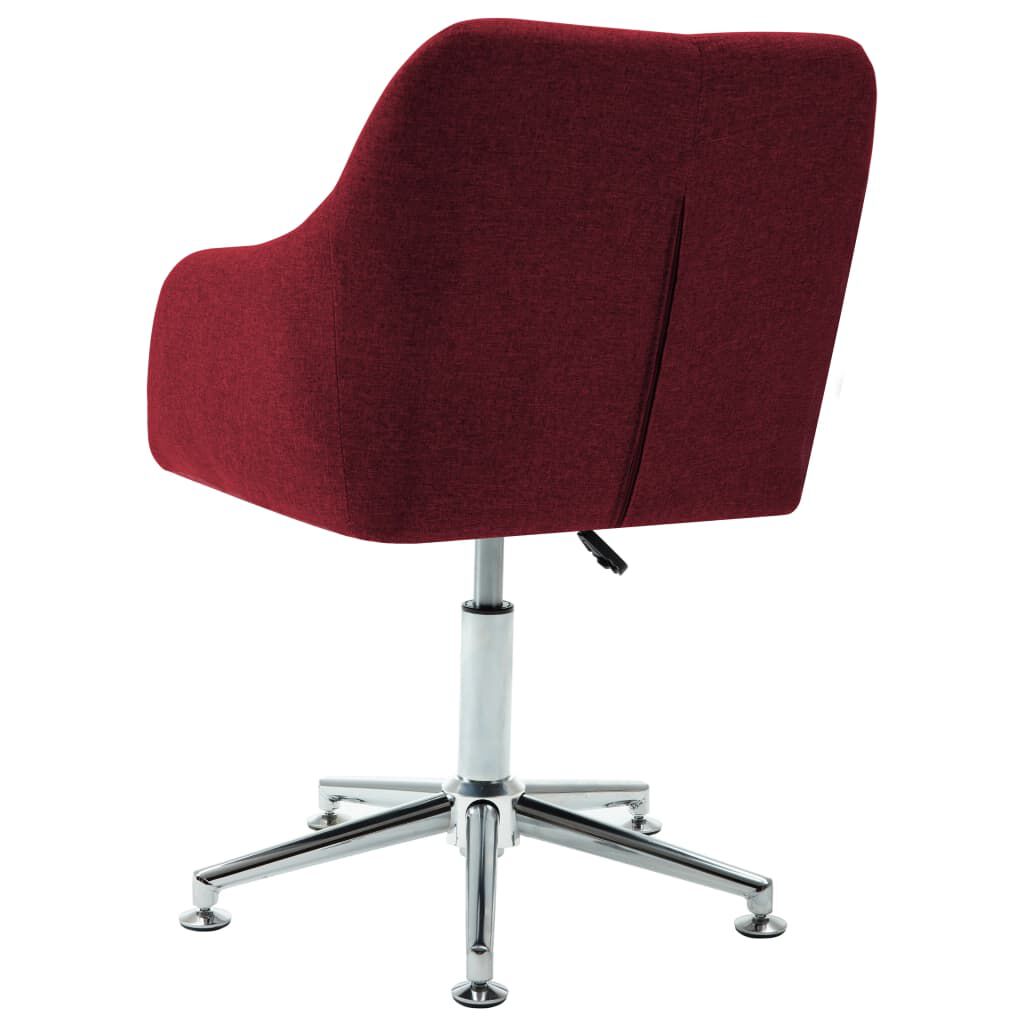 vidaXL Swivel Dining Chair Wine Red Fabric