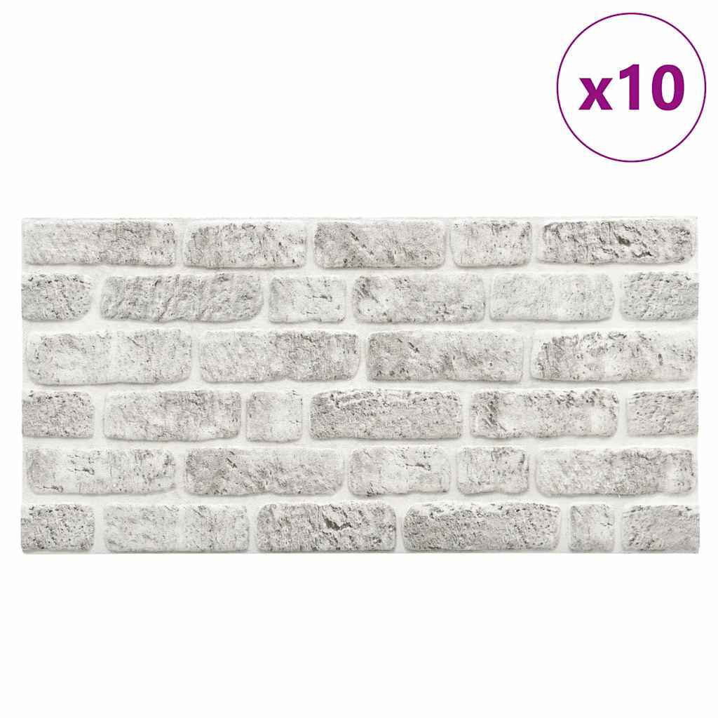 vidaXL 3D Wall Panels with Light Grey Brick Design 10 pcs EPS
