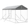 vidaXL Outdoor Dog Kennel with Roof Silver 2x6x2.5 m Galvanised Steel