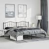 vidaXL Metal Bed Frame without Mattress with Headboard Black 183x213cm