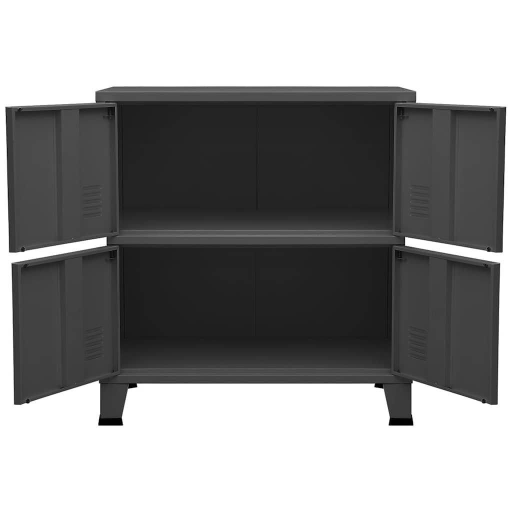 vidaXL Industrial Storage Chest Anthracite 75x40x80 cm Steel