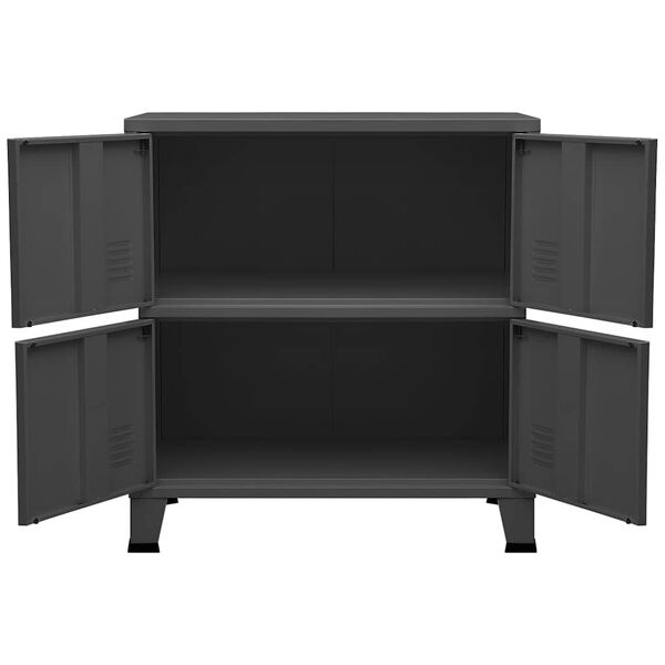 vidaXL Industrial Storage Chest Anthracite 75x40x80 cm Steel