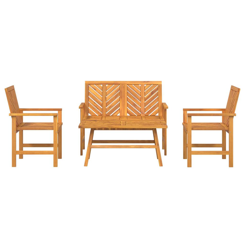 vidaXL 4 Piece Garden Lounge Set Solid Wood Acacia