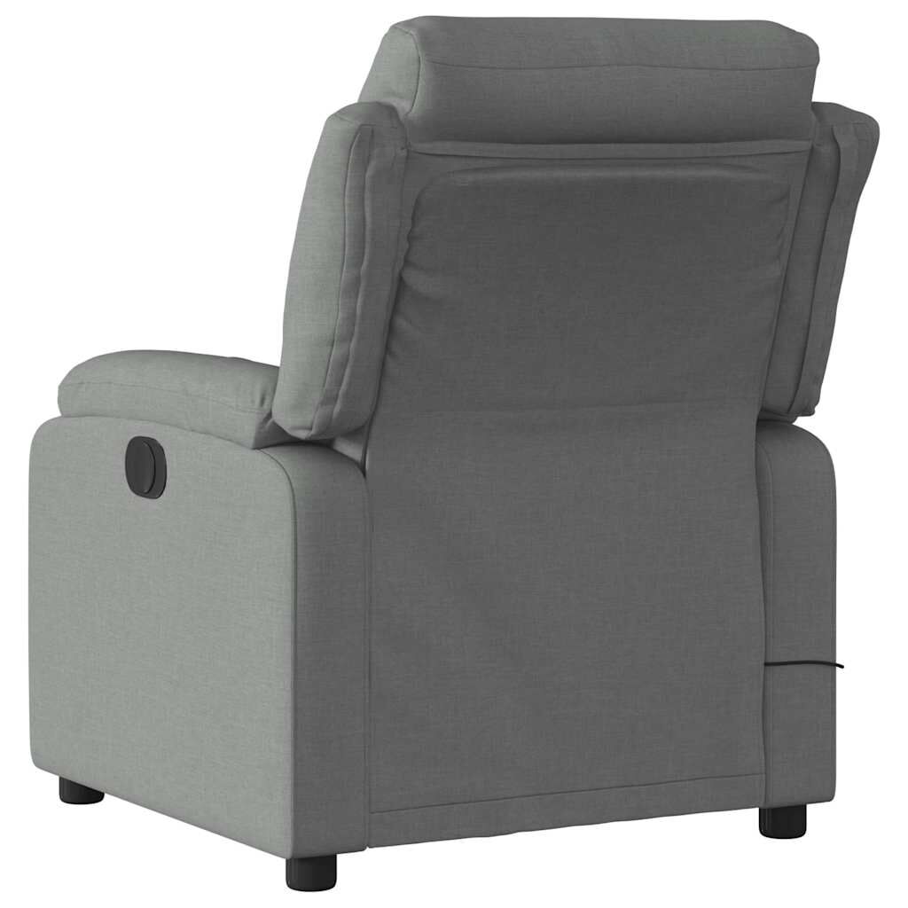 vidaXL Electric Massage Recliner Chair Dark Grey Fabric
