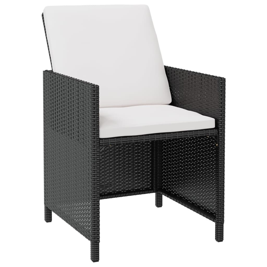 vidaXL 13 Piece Outdoor Dining Set Poly Rattan and Acacia Wood Black