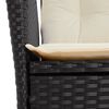 vidaXL Reclining Garden Chair with Cushions Black Poly Rattan
