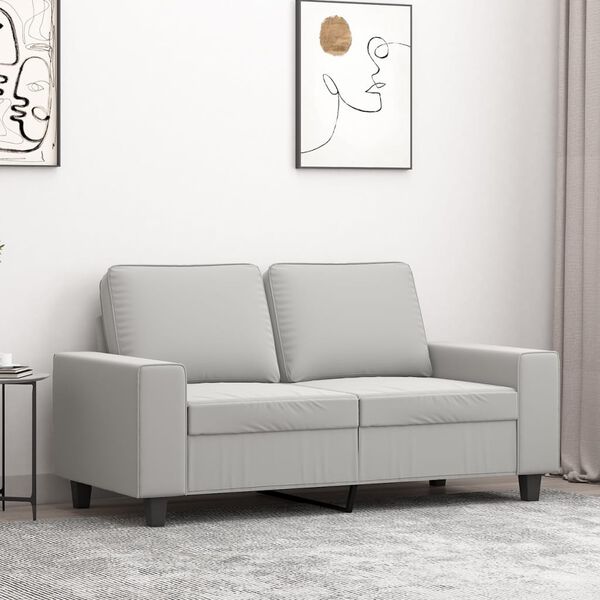 vidaXL 2-Seater Sofa Light Grey 120 cm Microfibre Fabric