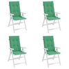 vidaXL Garden Highback Chair Cushions 4 pcs Green 120x50x3 cm Fabric