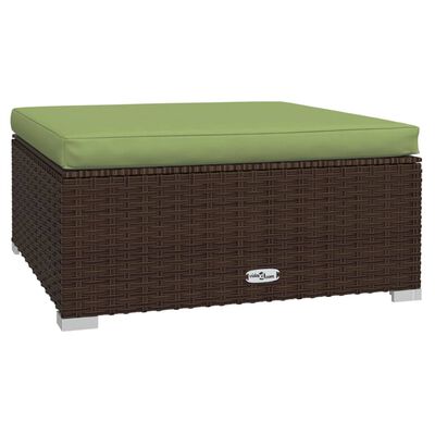 vidaXL 8 Piece Garden Lounge Set with Cushions Poly Rattan Brown