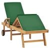 vidaXL Sun Lounger with Cushion Solid Teak Wood Green