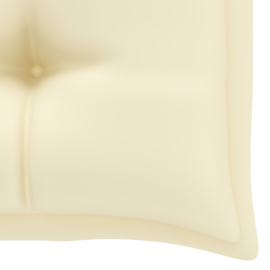 vidaXL Garden Bench with Cream White Cushion 112 cm Solid Teak Wood