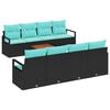 vidaXL Garden Sofa Set with Cushion 9 pcs Black Poly rattan