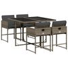 vidaXL 5 Piece Garden Dining Set with Cushions Grey Poly Rattan