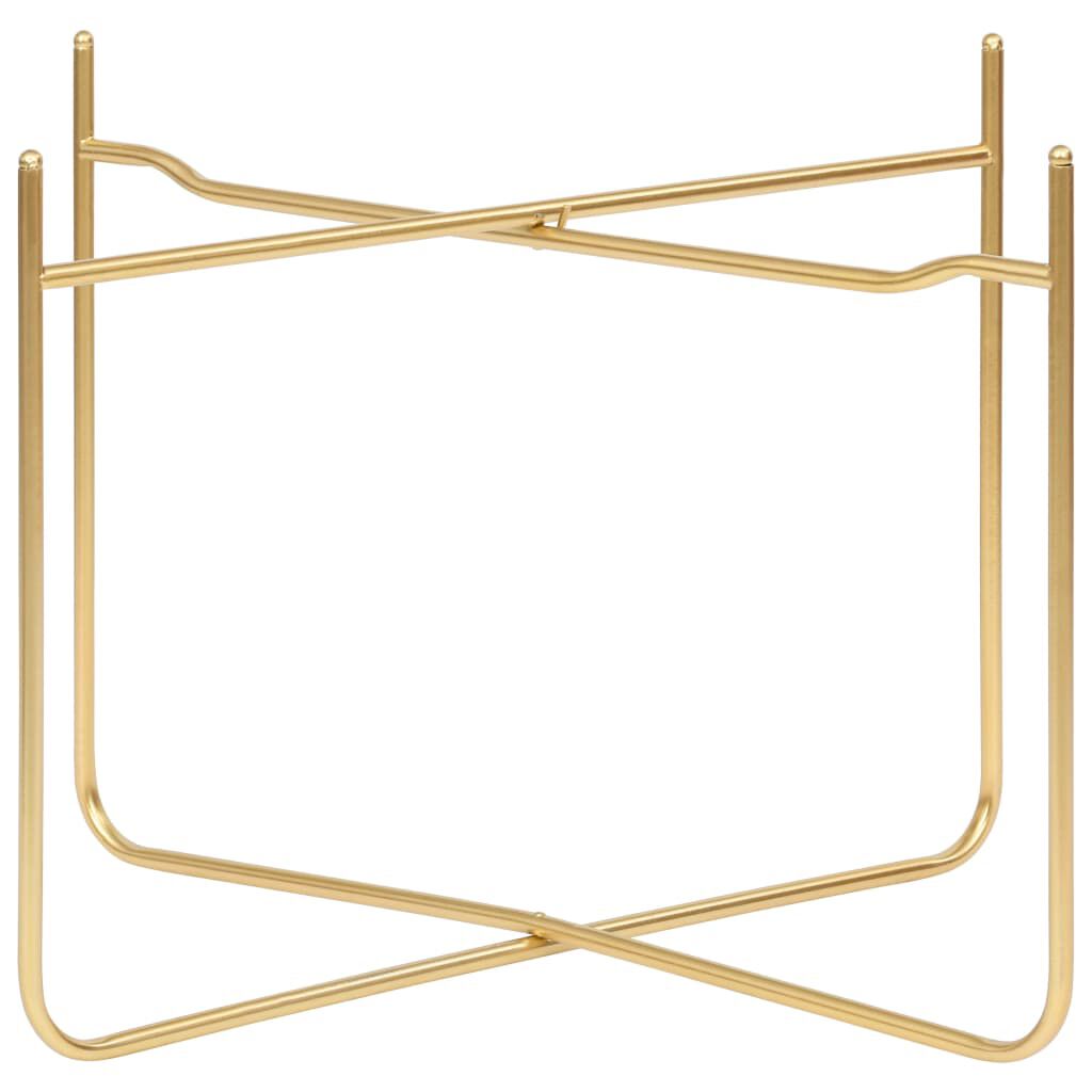 vidaXL Side Table Black and Gold 38x38x38.5 cm MDF