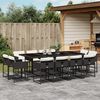 vidaXL 13 Piece Garden Dining Set with Cushions Black Poly Rattan
