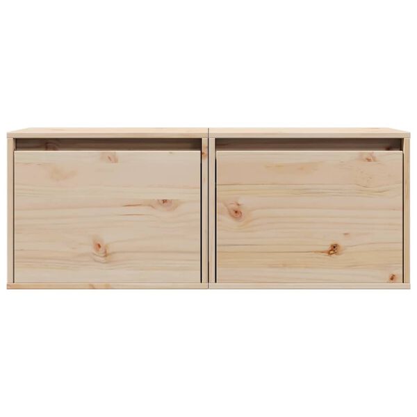 vidaXL Wall Cabinets 2 pcs 45x30x35 cm Solid Pinewood