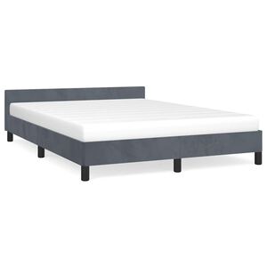 vidaXL Bed Frame without Mattress Dark Grey Queen Velvet