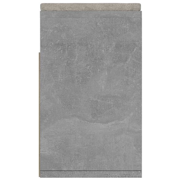 vidaXL Shoe Bench with Cushion Concrete Grey 104x30x49 cm Engineered Wood