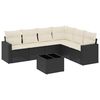 vidaXL 7 Piece Garden Sofa Set with Cushions Black Poly Rattan