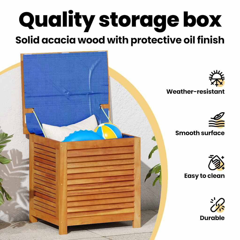 vidaXL Garden Storage Box with Louver 60x50x56 cm Solid Wood Acacia