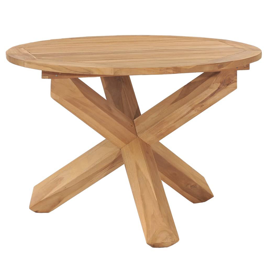 vidaXL Garden Dining Table Ø110x75 cm Solid Teak Wood
