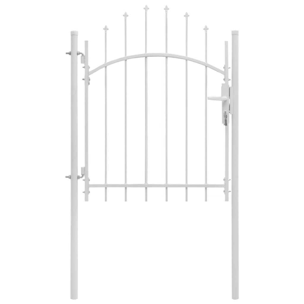 vidaXL Garden Gate Steel 1x1.75 m White
