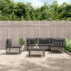 vidaXL 6 Piece Garden Lounge Set with Cushions Anthracite Poly Rattan
